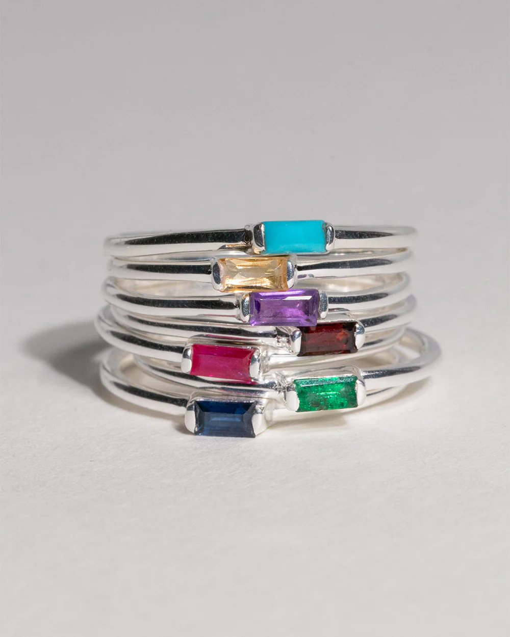May Emerald Birthstone Baguette Ring - Image 3