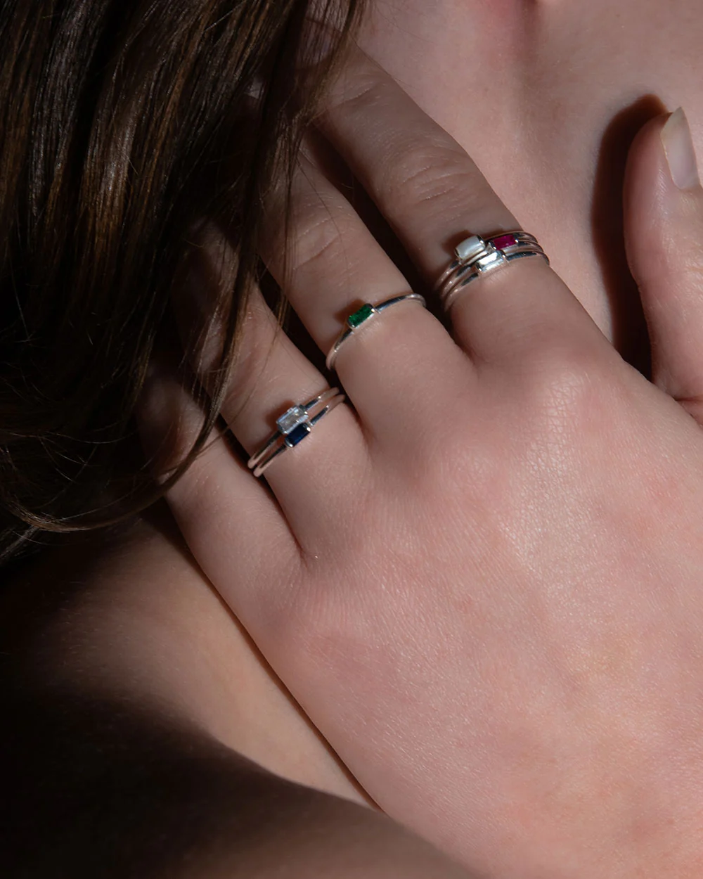 January Garnet Birthstone Baguette Ring - Image 4