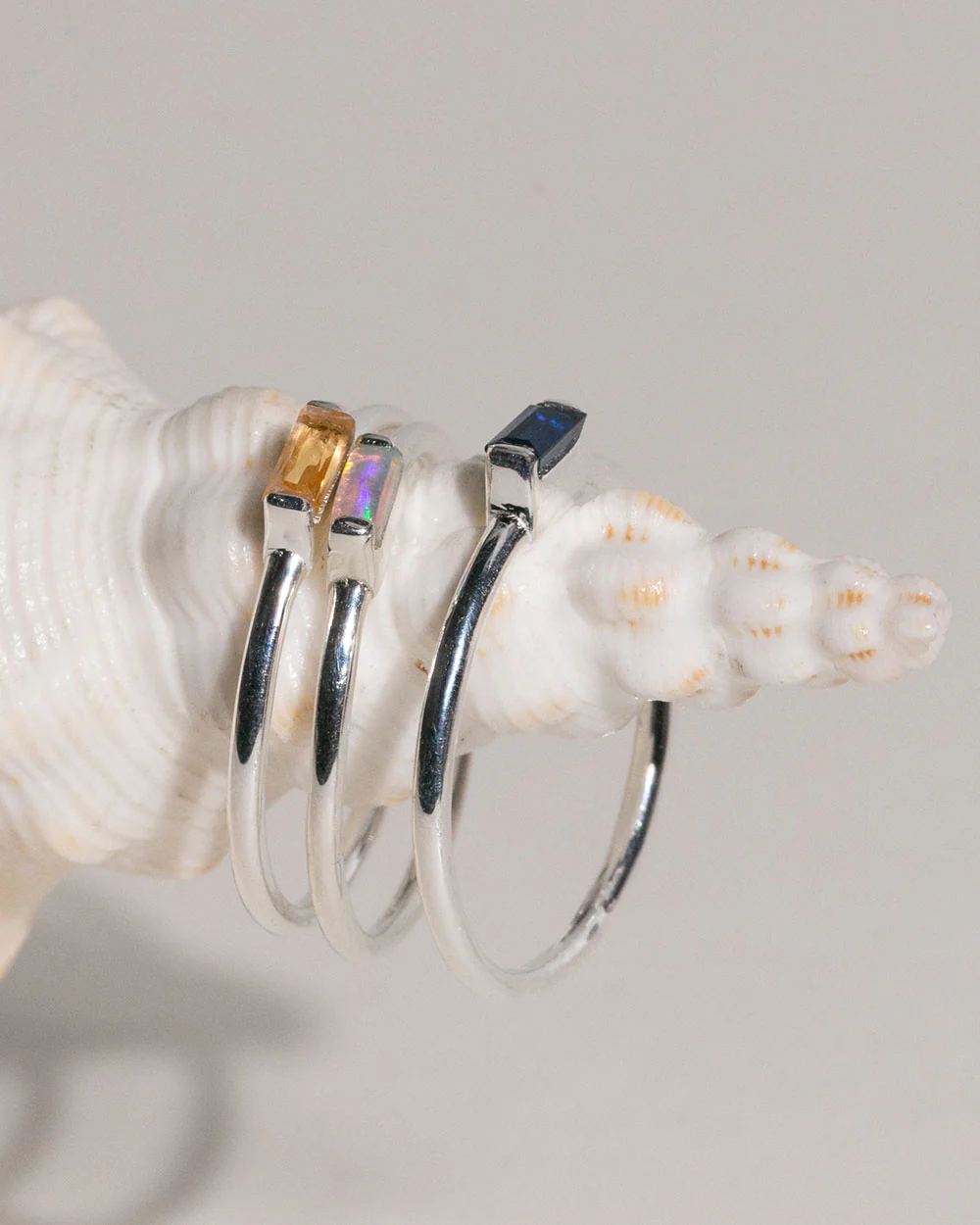 October Opal Birthstone Baguette Ring - Image 3
