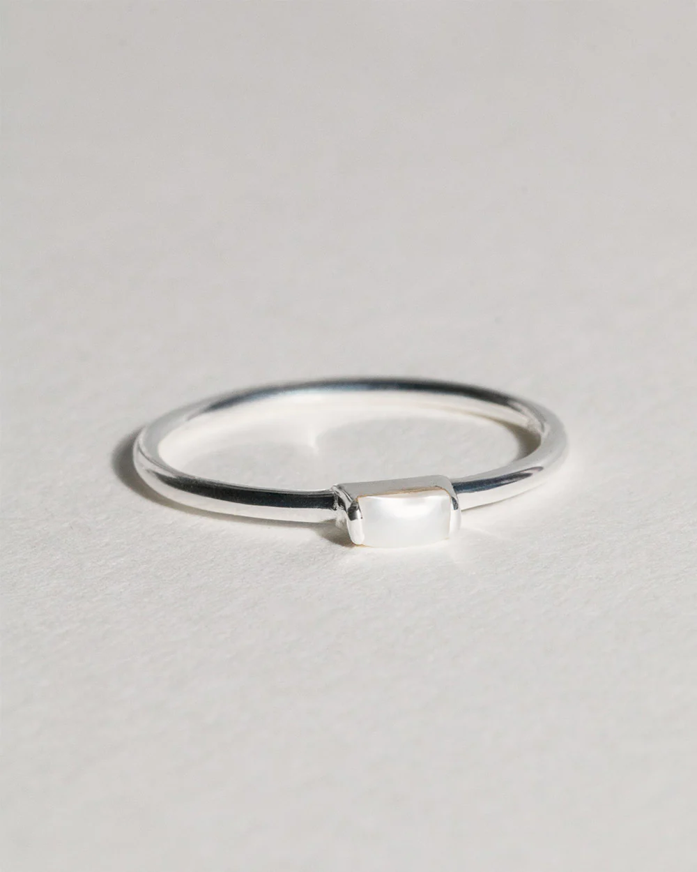 June Pearl Birthstone Baguette Ring