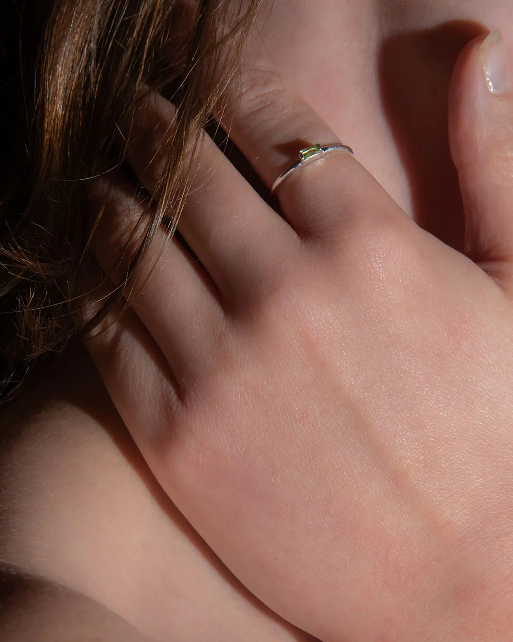 August Peridot Birthstone Baguette Ring - Image 2