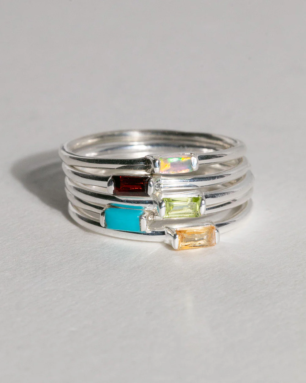 August Peridot Birthstone Baguette Ring - Image 3